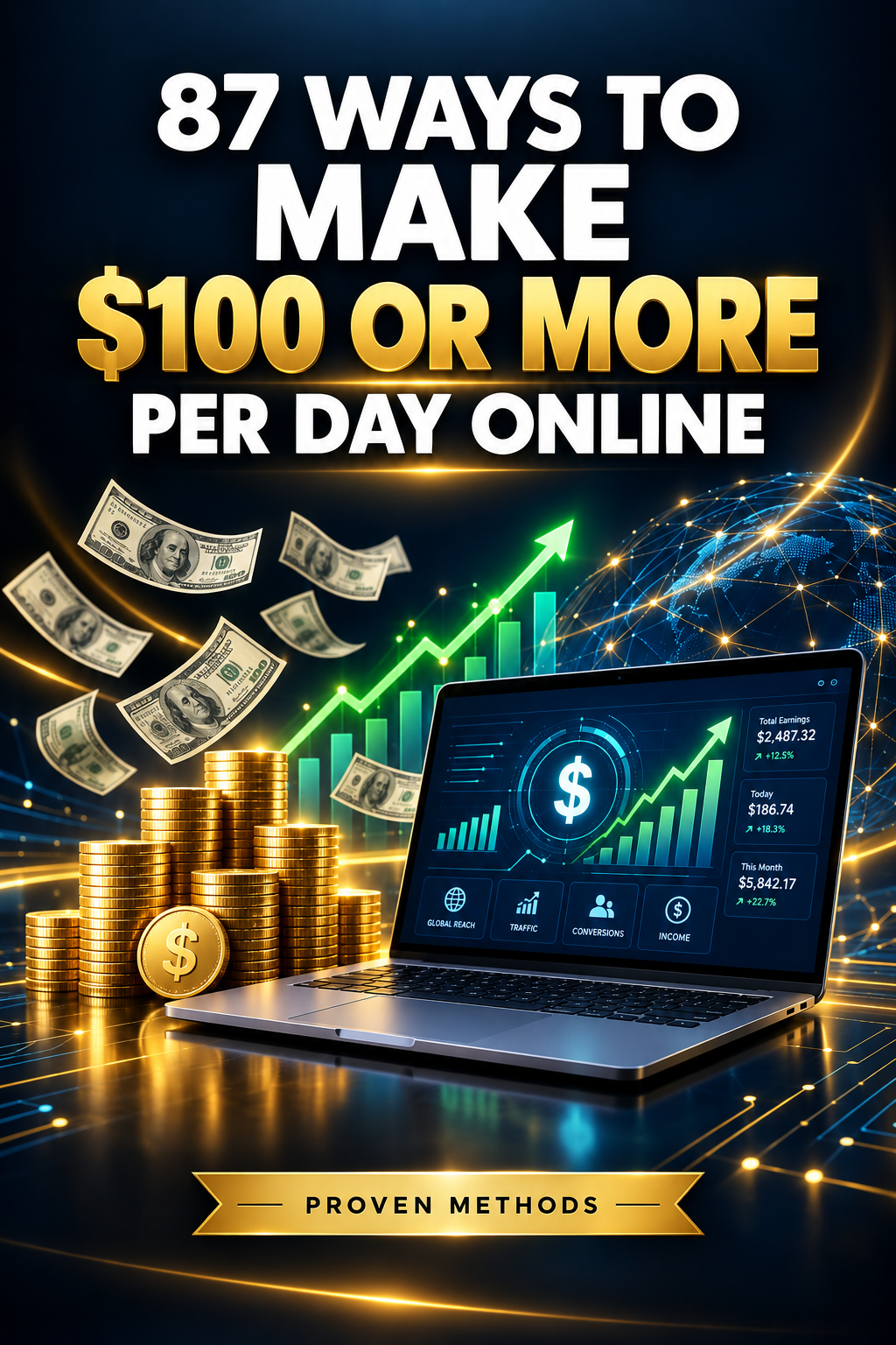 Cover of 87 Ways To Make $100 Or More Per Day Online