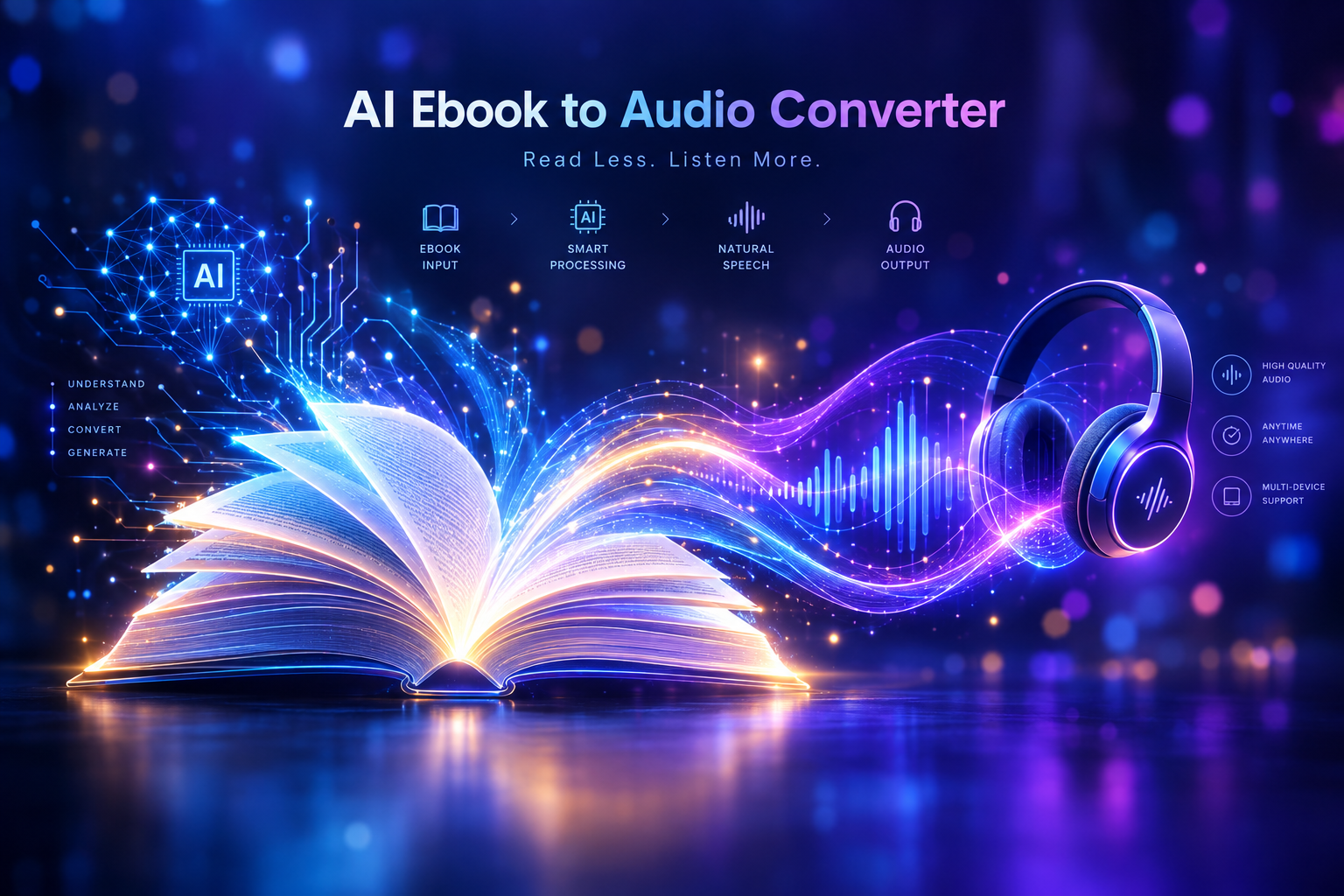 Cover of AI Ebook to Audio Converter