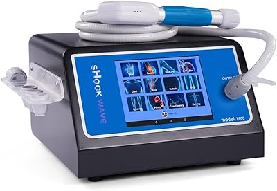 Shockwave therapy device with touchscreen and applicator handpiece
