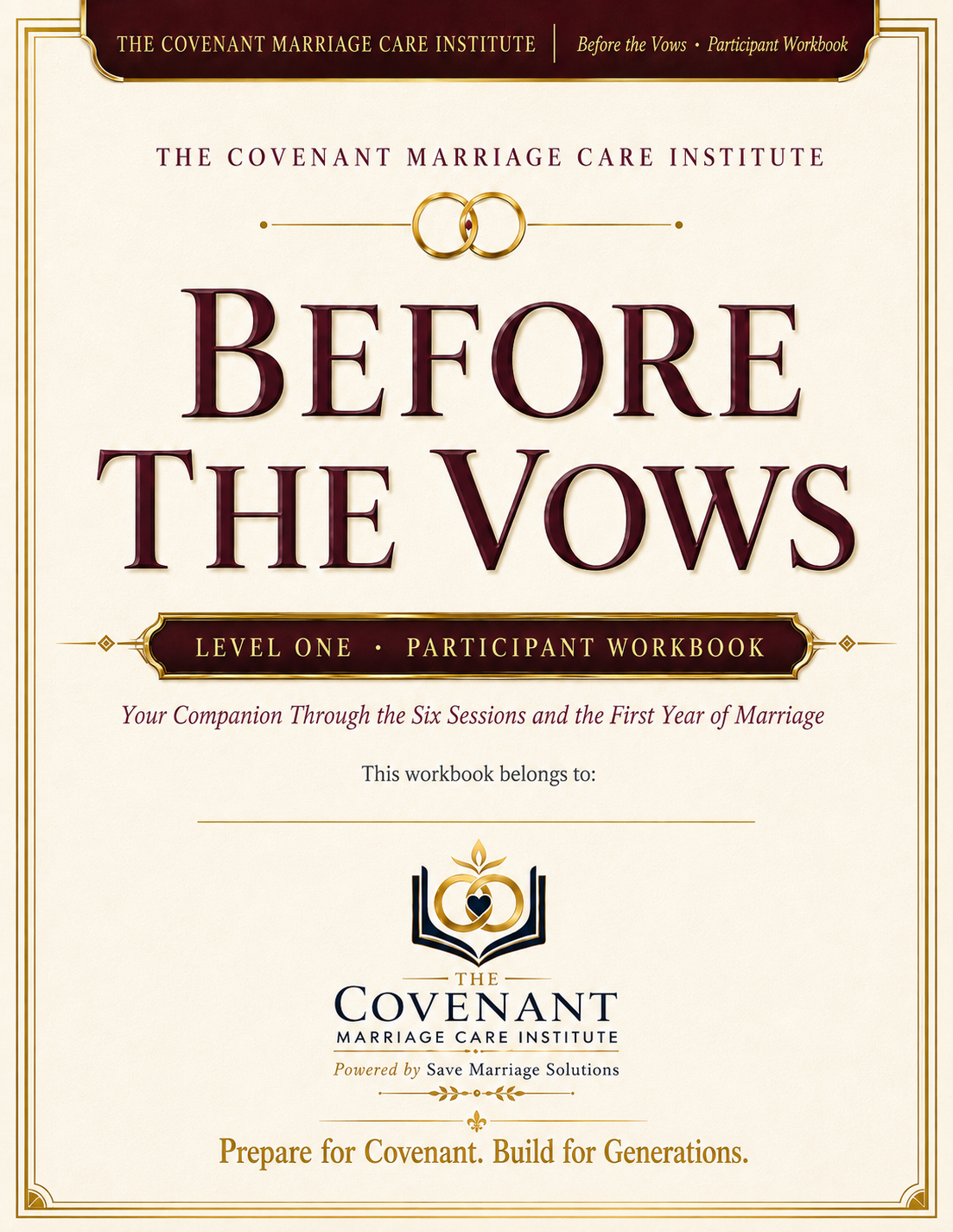 Before the Vows — Participant Workbook cover